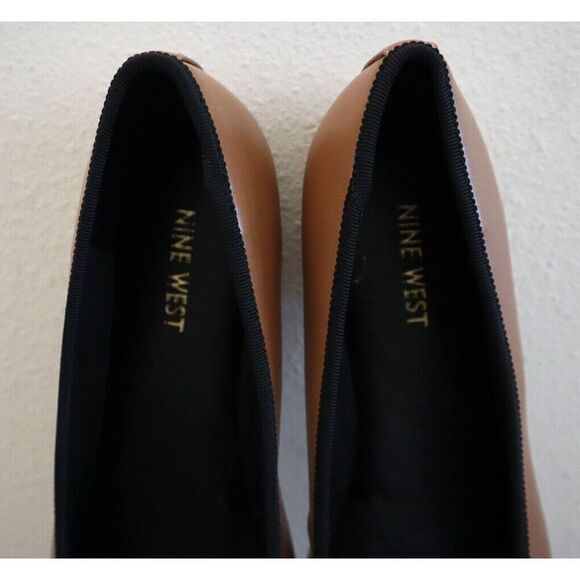 Nine West Women Sz 10M Pecan Brown/Black Teland Slip-On Cap Toe Ballet Flats - Picture 6 of 11